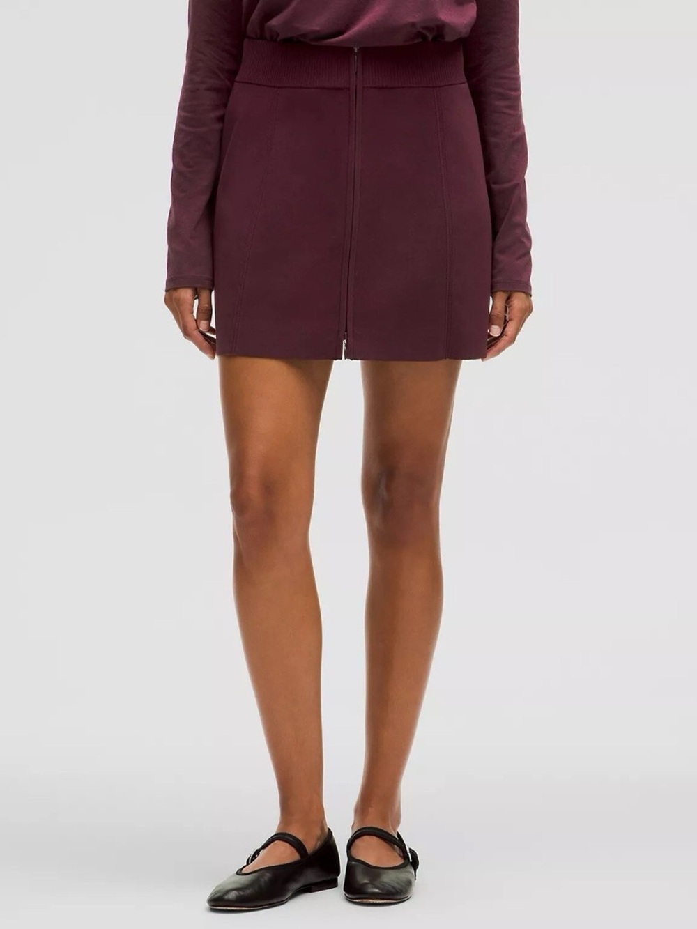 Lululemon Ribbed Knit Mini Skirt in Garnet - Extra Small NWOT